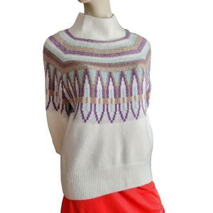 Design 365 Pullover Sweater Over Sized Balloon Sleeves Mock Neck